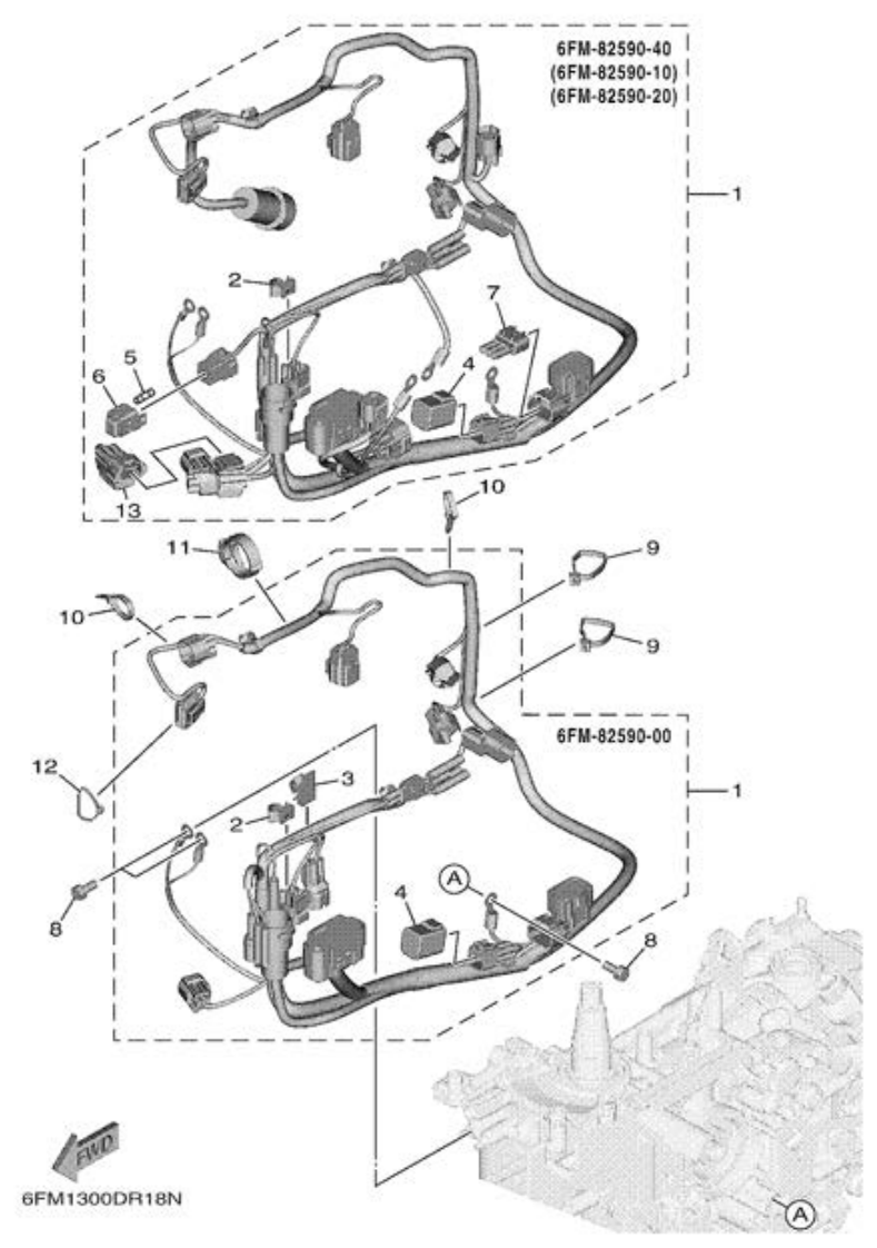 Yamaha F25G ELECTRICAL 4 parts diagram